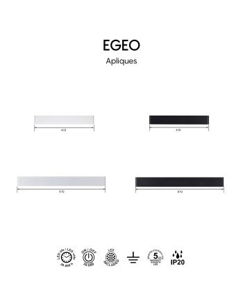 EGEO * APLIQUE LED 14W 3000K NEGRO